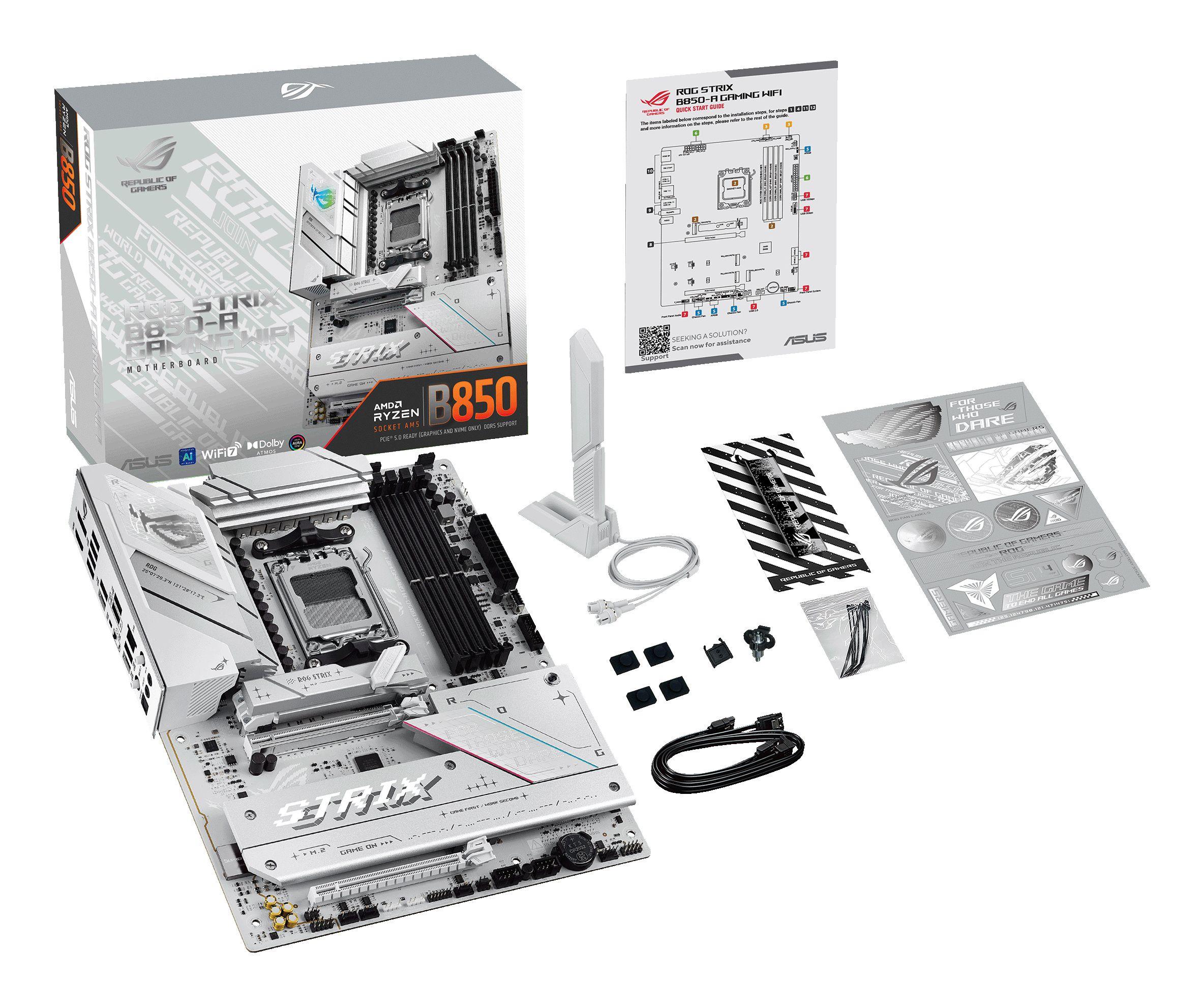 Motherboard ASUS ROG STRIX B850-A GAMING WIFI (AM5 - ATX - 4x DIMM - Branco), miniatura 12