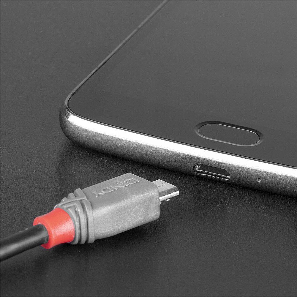 Cabo USB-C para Micro-USB B LINDY 36893 (3 m - USB-C macho - Micro-USB B macho - Preto) — miniatura 4