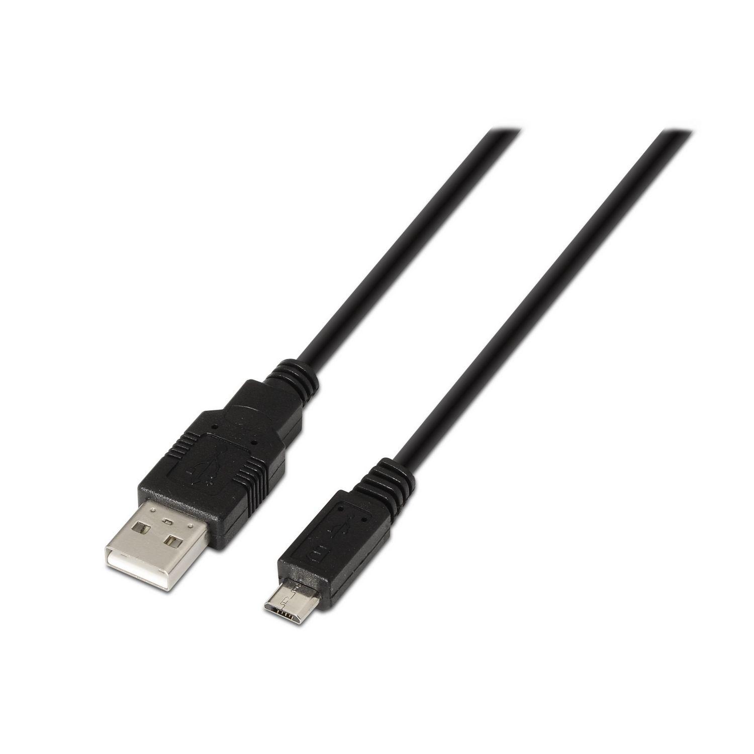 Cabo USB AISENS A101-0028 (1,8 m - USB A - Micro-USB B - Preto)