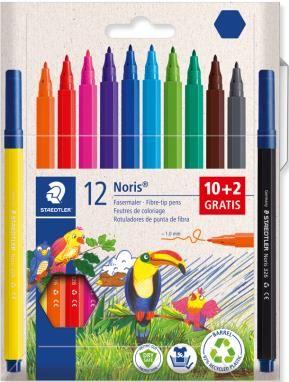 Marcadores de Ponta de Fibra STAEDTLER Noris 326 C12P (Polipropileno - Cores sortidas)
