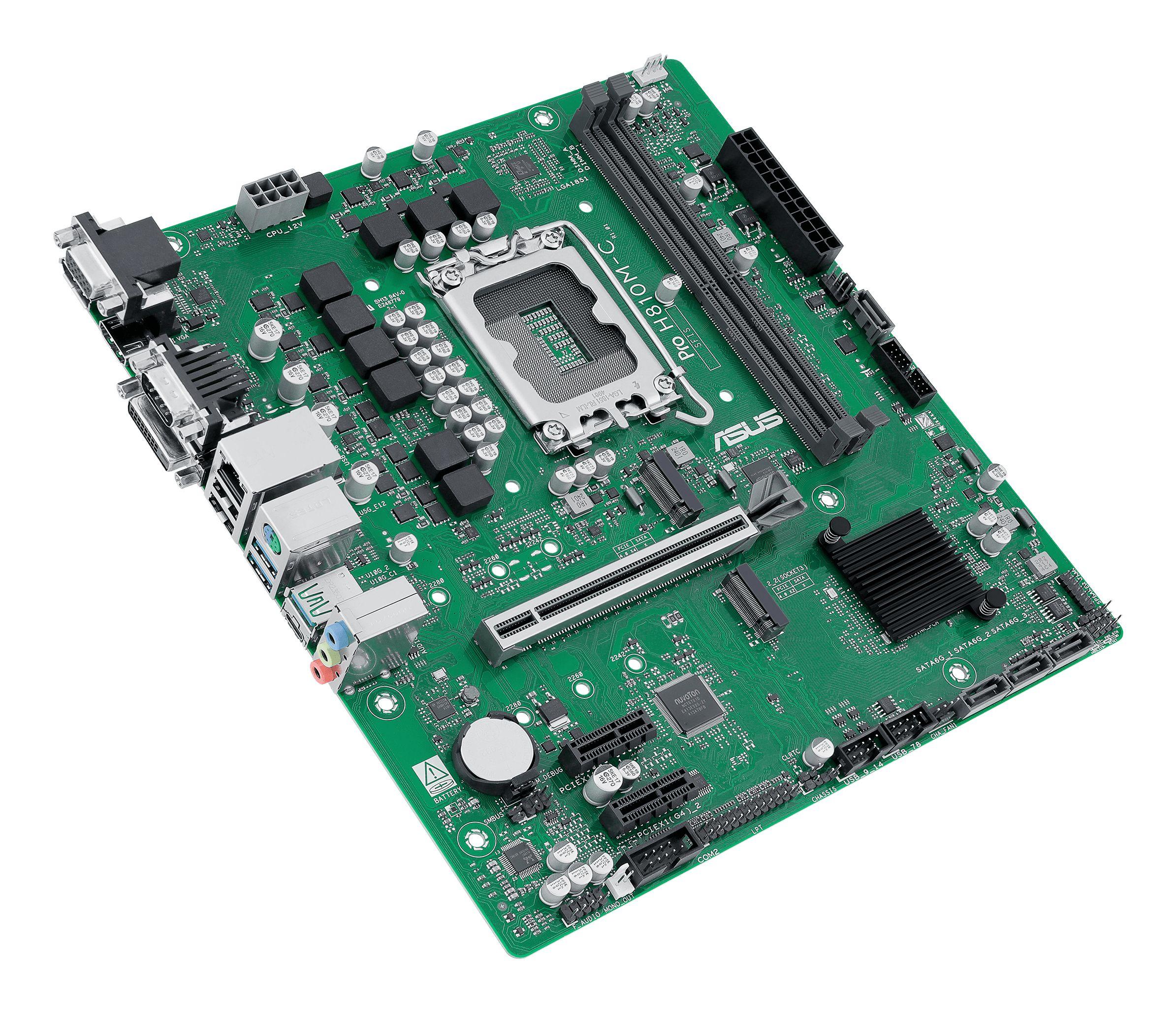 Motherboard ASUS PRO H810M-C-CSM (LGA 1851 (Socket V1) - Intel Core Ultra - micro ATX - Verde), miniatura 5