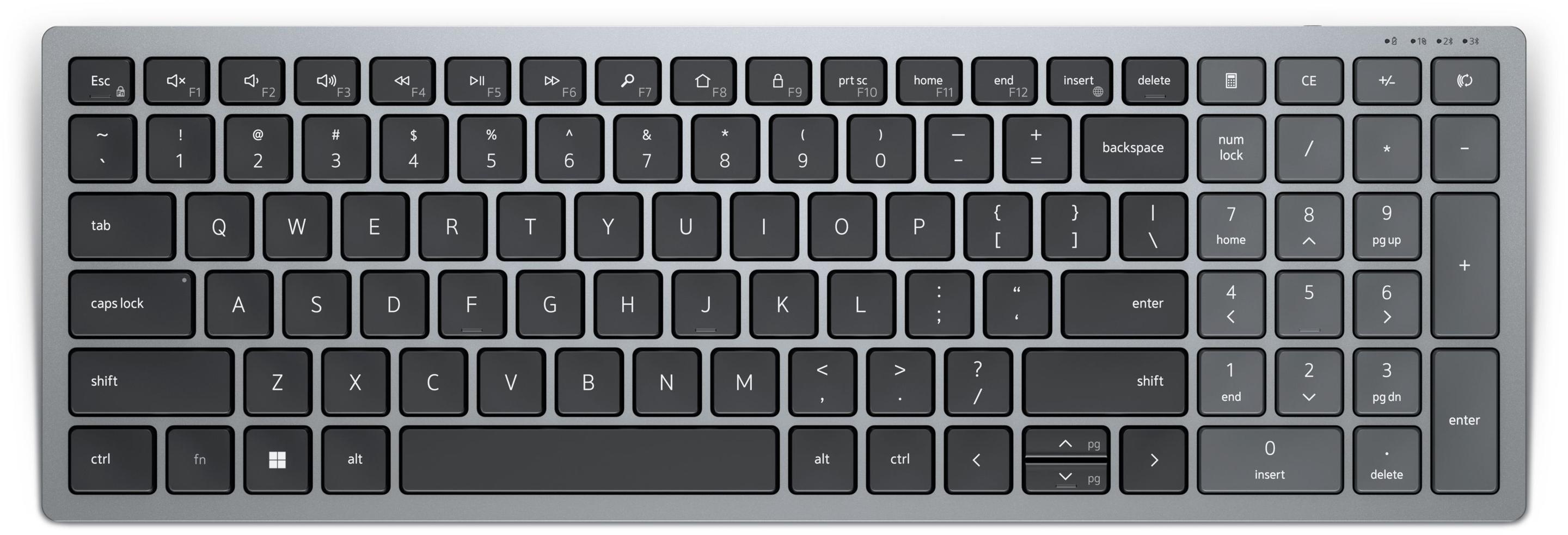 Teclado DELL KB740 (Estados Unidos - Teclas tesoura - Tamanho completo - Cinzento e Preto)