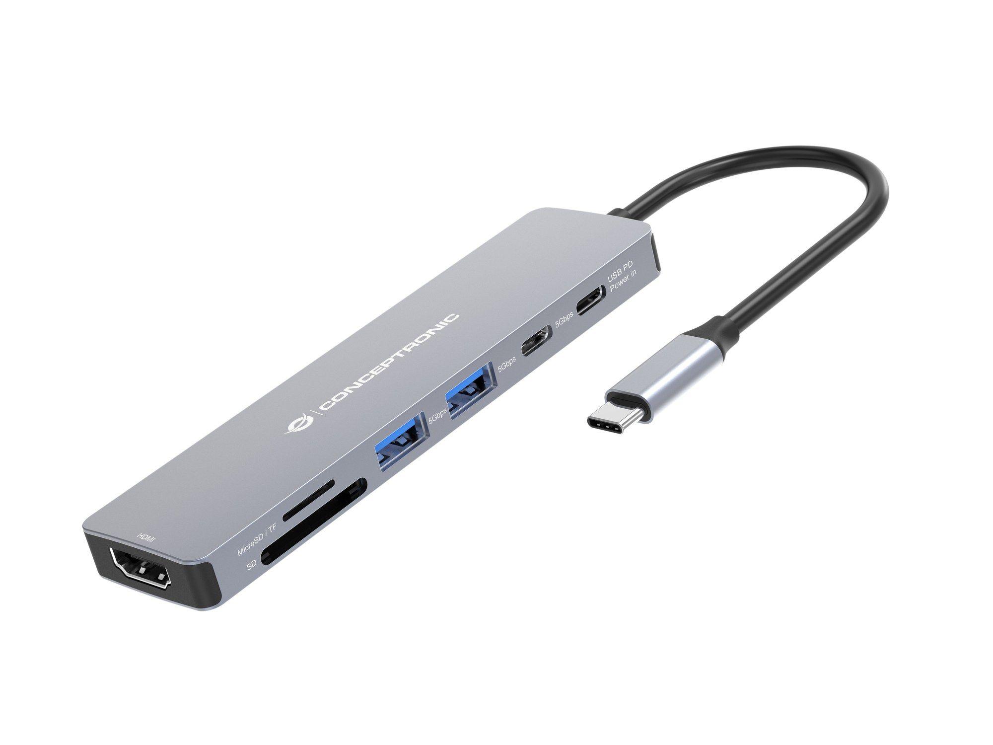 Dock USB-C CONCEPTRONIC DONN28G (0,25 m - Cinzento)