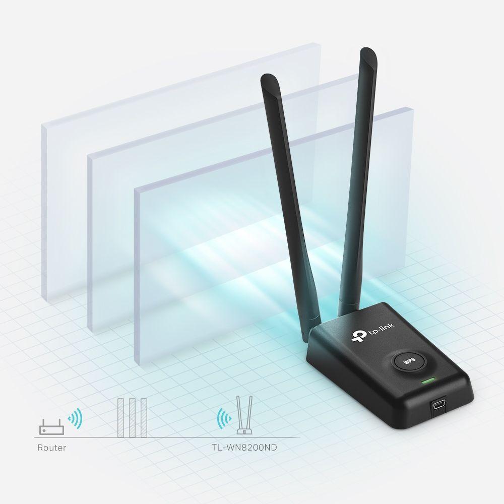 Adaptador USB Wi-Fi TP-LINK TL-WN8200ND (Wi-Fi 4 - 150 e 300 Mbit/s - Banda única - Preto), miniatura 5