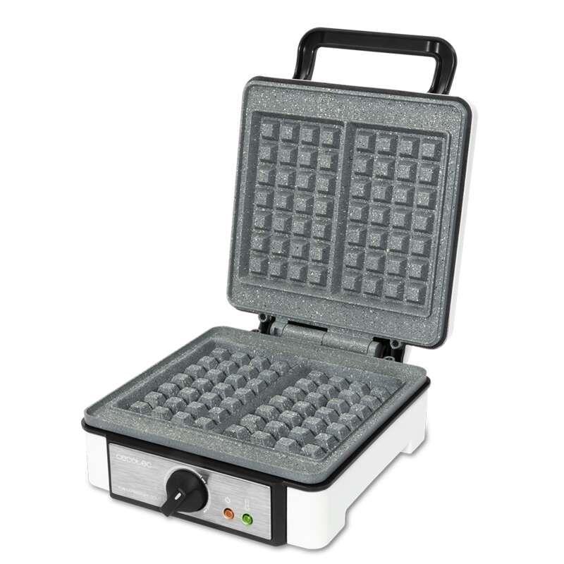 Máquina de Waffles CECOTEC Fun Gofrestone Double (Altura 11 cm - Cinzento e Branco)