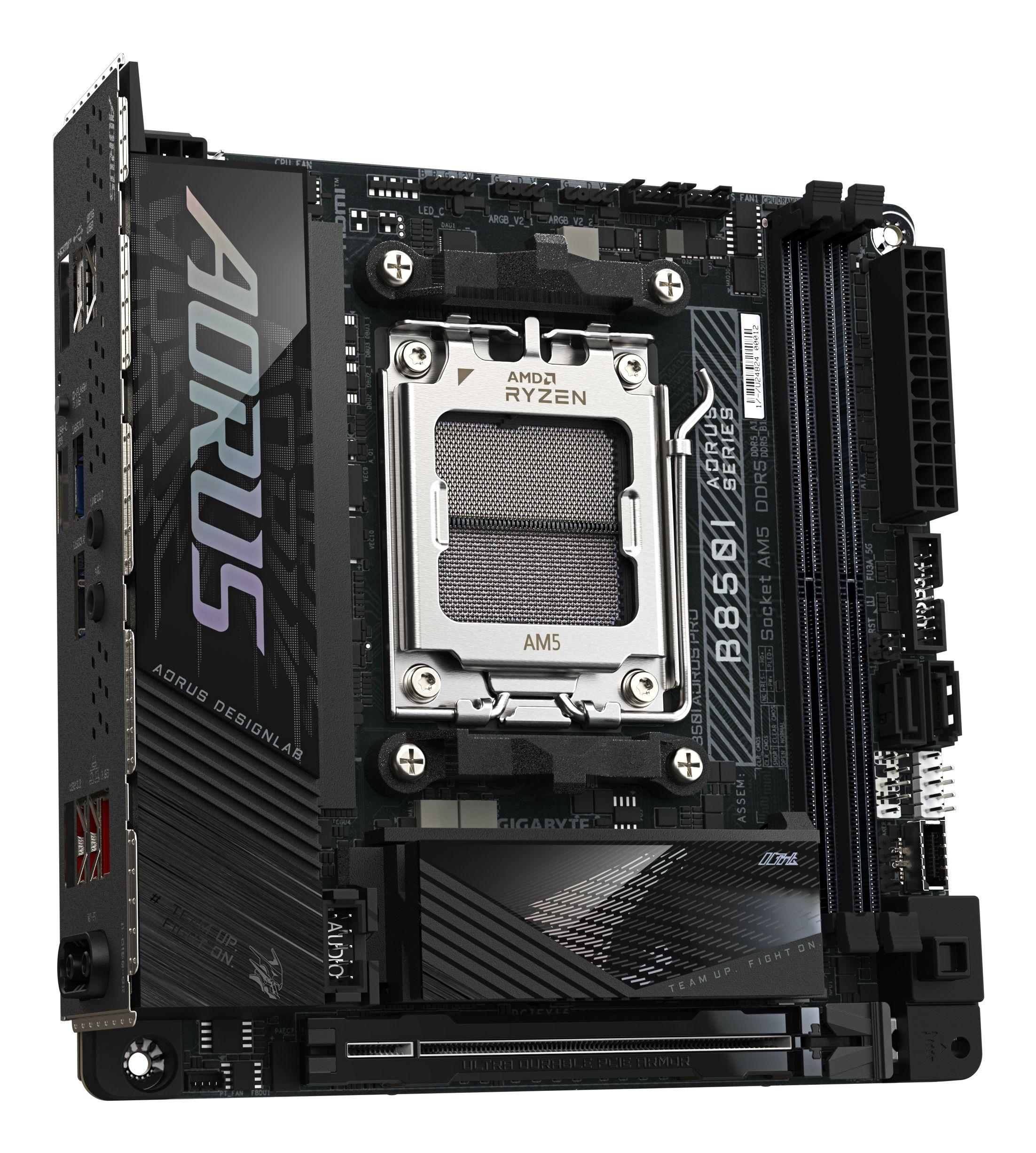 Motherboard GIGABYTE B850I AORUS PRO (AM5 - mini-ITX - Duplo canal - Preto e Castanho), miniatura 4