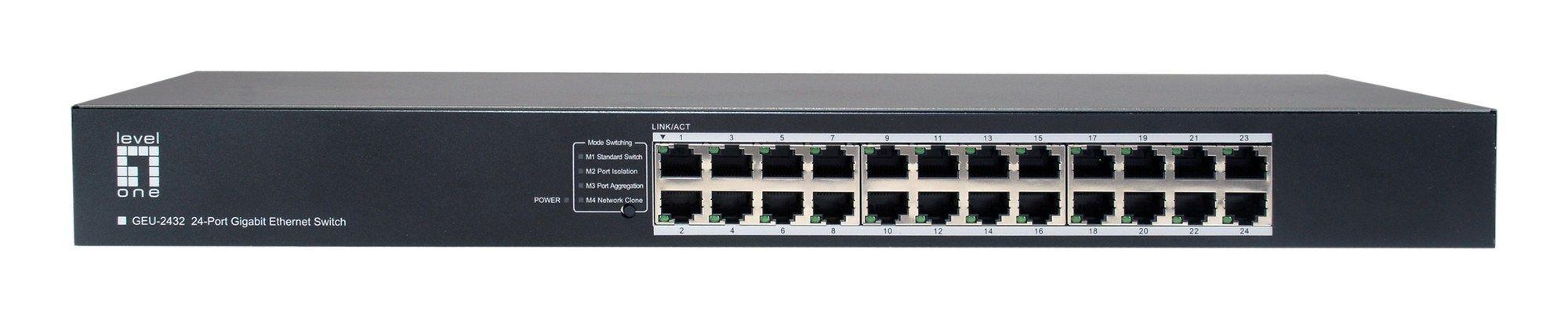 Switch LEVELONE GEU-2432 (Gigabit Ethernet - 10, 100, 1000 Mbit/s - 4,1 MB - Cinzento)