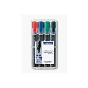 Marcadores Permanentes STAEDTLER Lumocolor 350 WP4 (4 unidades - Ponta biselada 2-5 mm - Sortido)