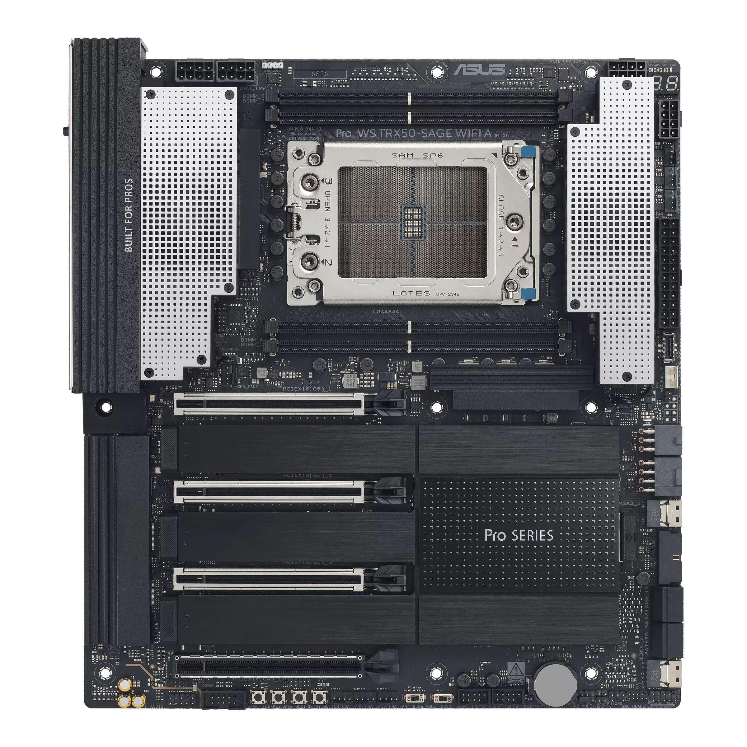 Motherboard ASUS PRO WS TRX50-SAGE WIFI A (sTR5 - CEB - Duplo canal - Alumínio e Preto)