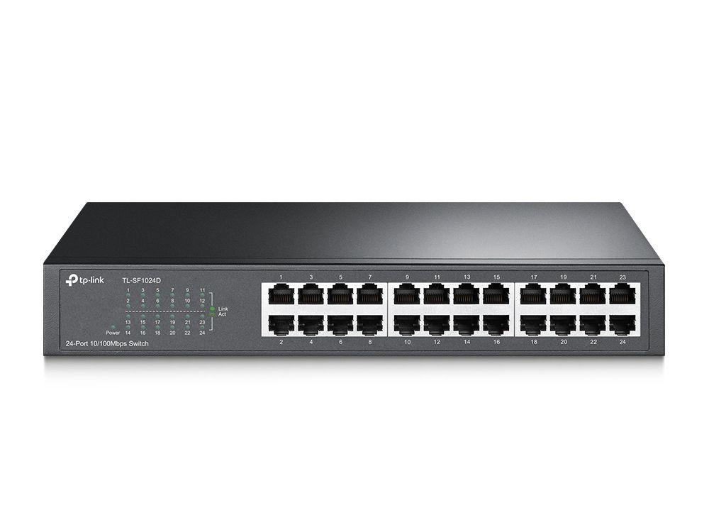 Switch de Rede TP-LINK TL-SF1024D (Fast Ethernet - 2 MB - 4,8 Gbit/s - Cinzento)