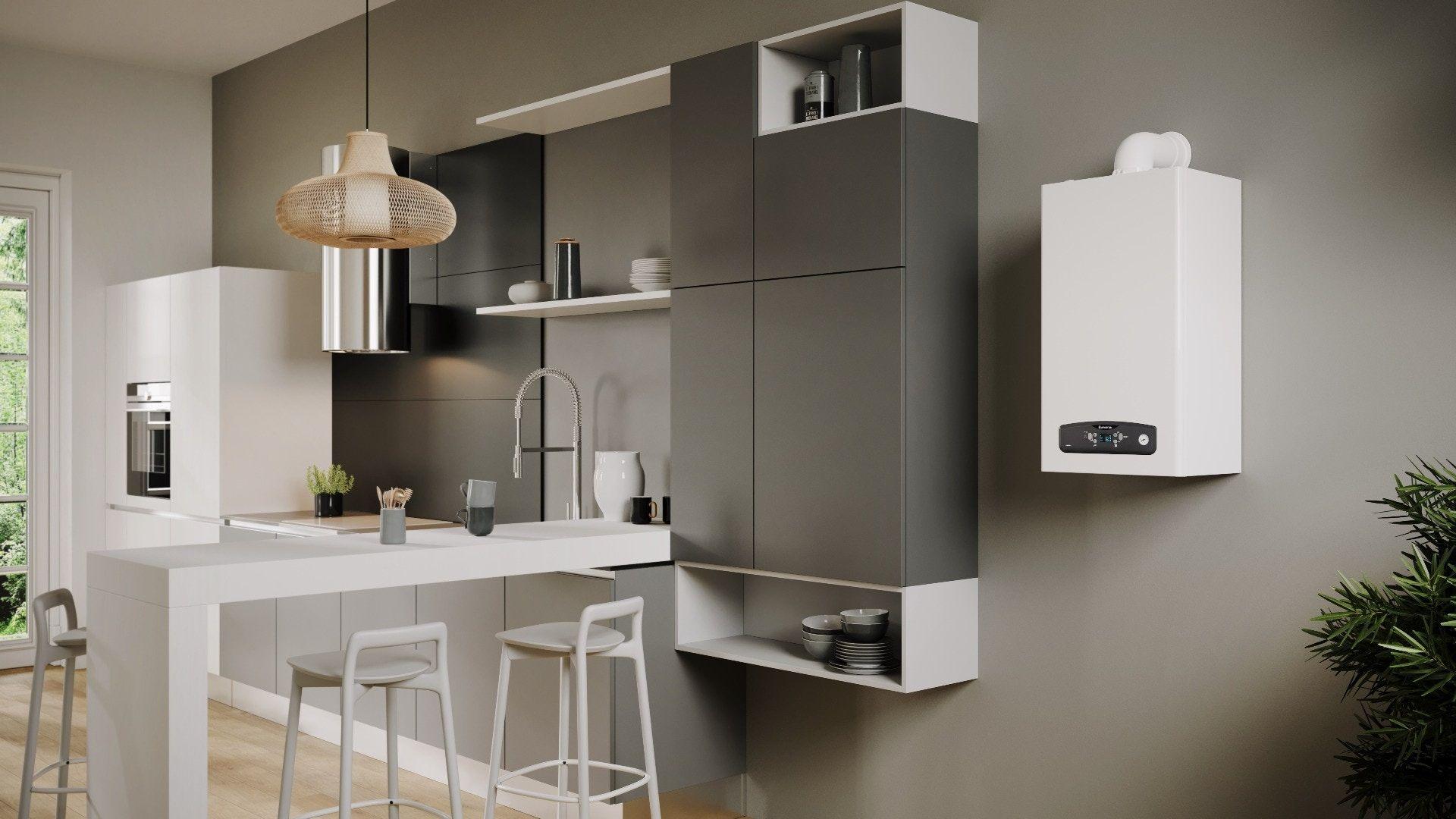 Caldeira a Gás de Condensação ARISTON CARES S24 WIFI 3301637 + KIT (Altura 74,5 cm - 75 cm - 40 cm - Branco), miniatura 2
