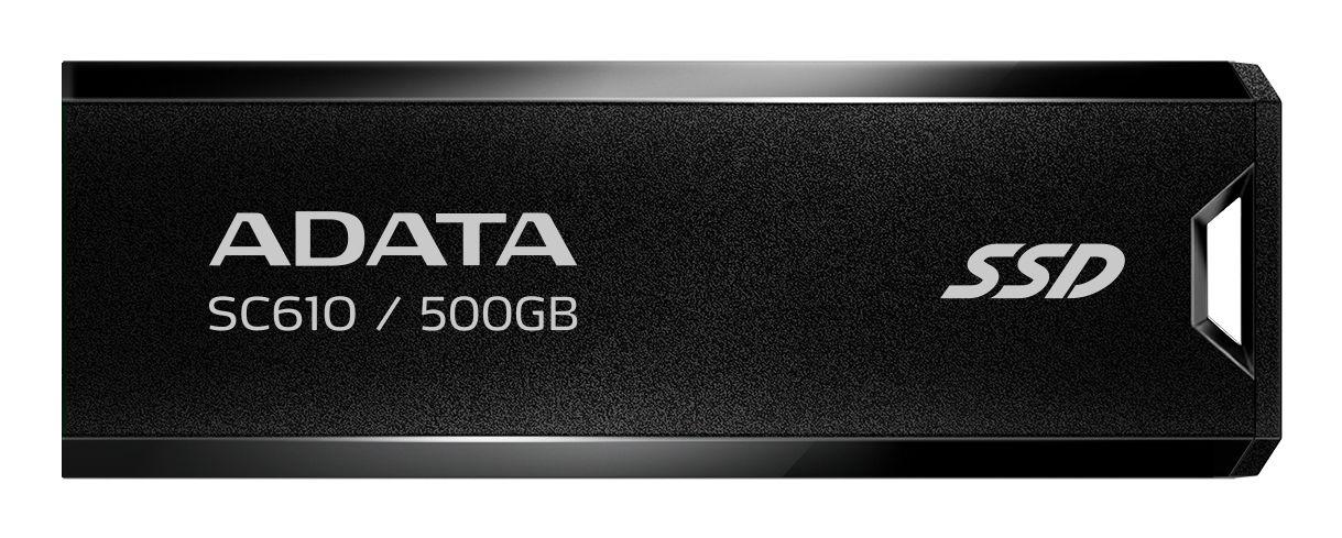 Disco SSD Externo ADATA SC610-500G-CBK/RD (500 GB - USB 3.2 Gen 2 - USB-A - Preto)