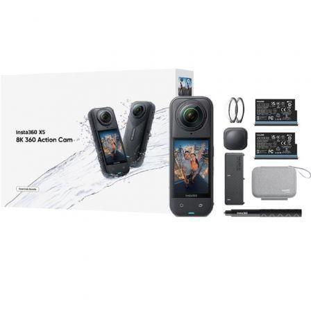 Câmara de Ação 360 INSTA360 X5 Essentials Bundle (Wi-Fi, Bluetooth e USB Tipo-C - Preto)