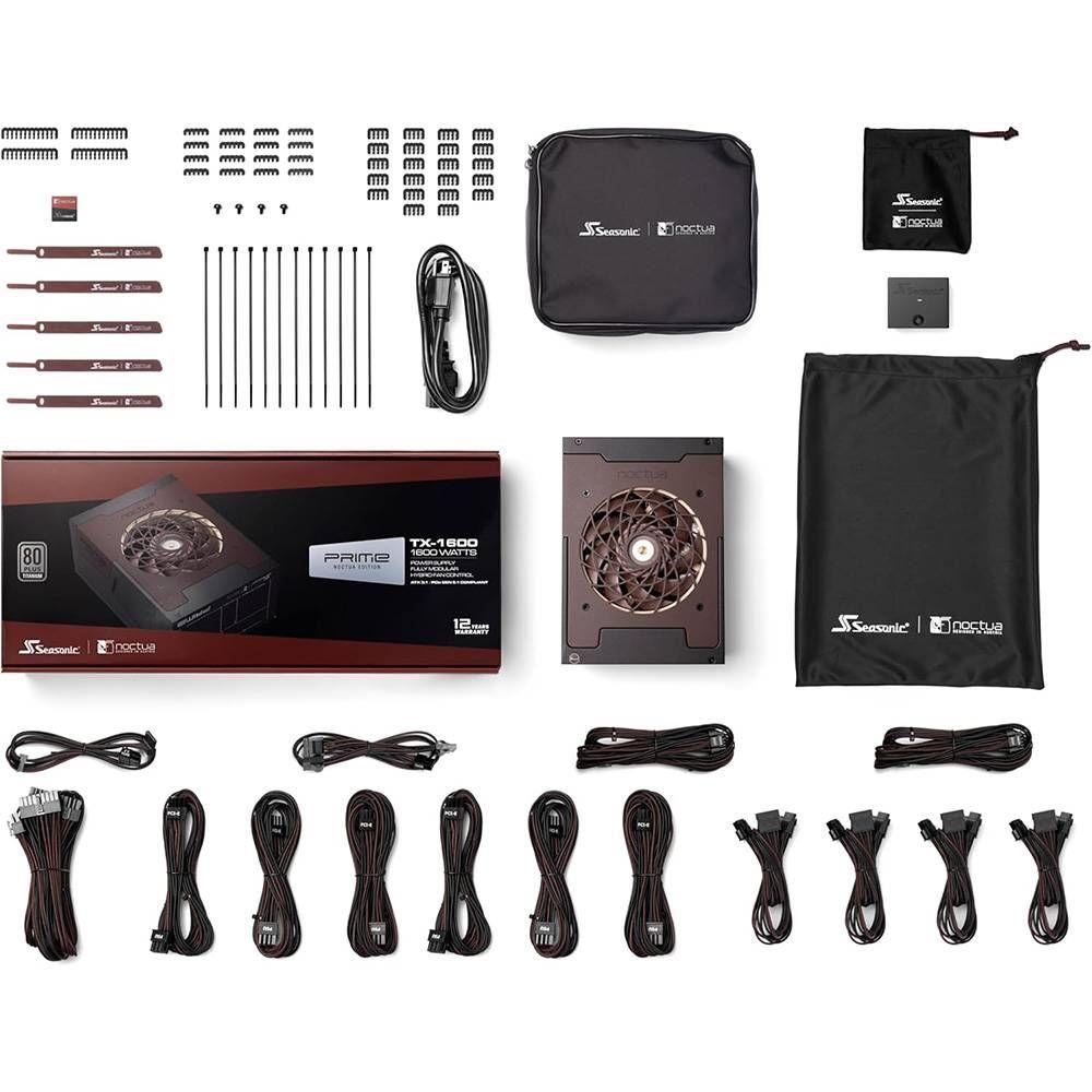Fonte de Alimentação SEASONIC PRIME TX-1600 Noctua Edition (ATX - 1600 W - 80 PLUS Titanium - Preto), miniatura 2