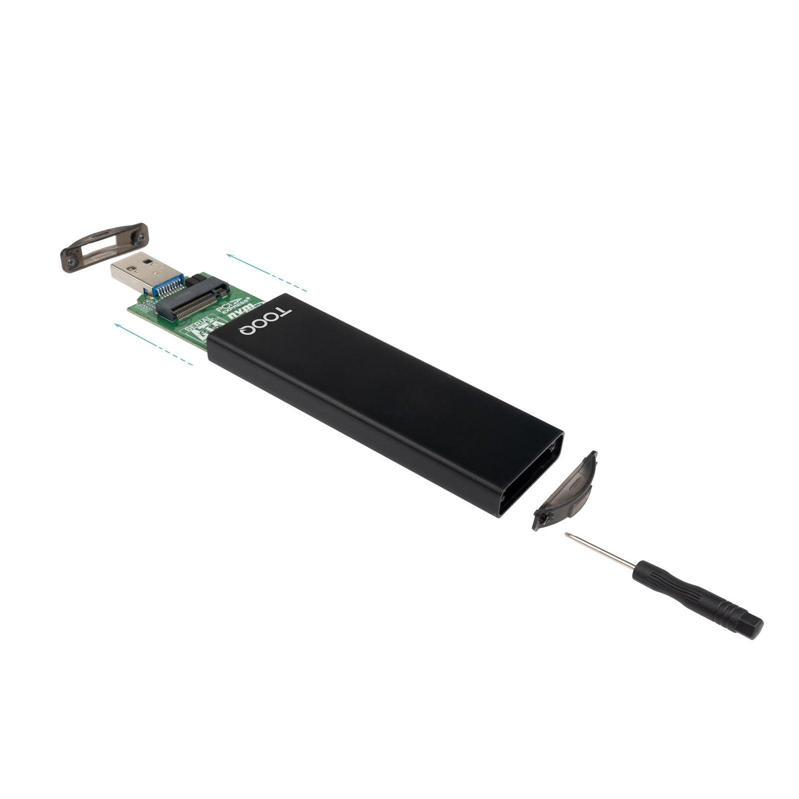 Caixa Externa para SSD M.2 TOOQ TQE-2240B (8 TB - M.2 - PCI Express, SATA NVMe - Preto) — miniatura 3