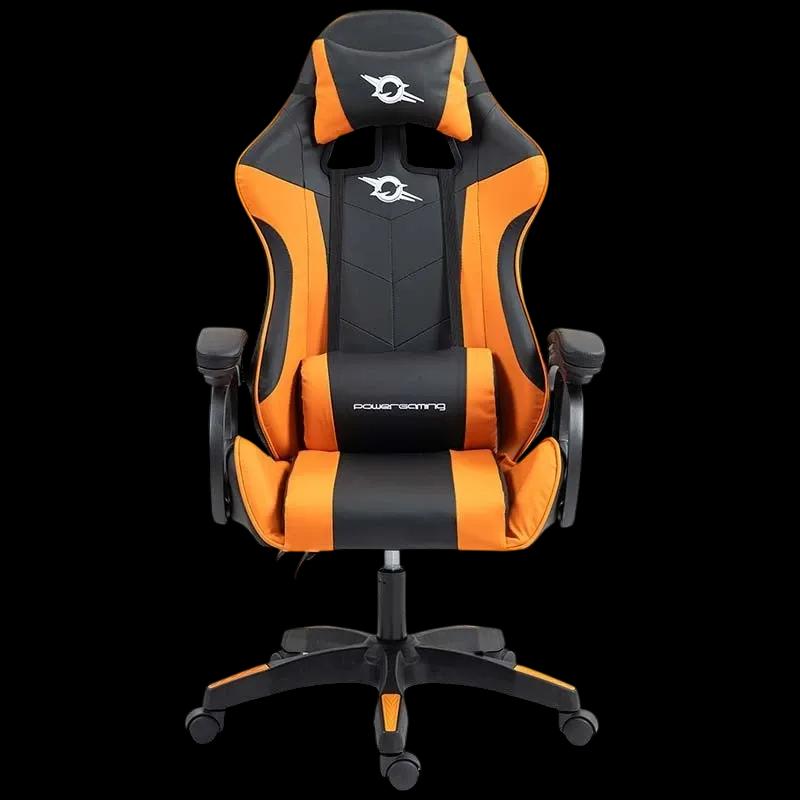 Cadeira Gaming POWERGAMING 813 (Pele sintética - Preto e Laranja)