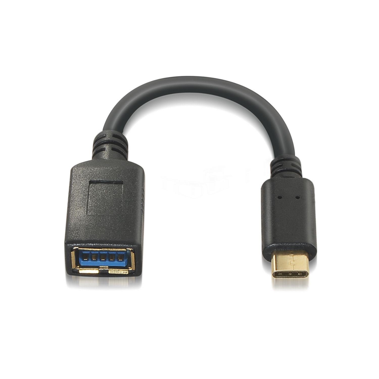 Cabo Adaptador USB-C para USB-A AISENS A107-0062 (0,15 m - USB-C - USB-A - Preto) — miniatura 2