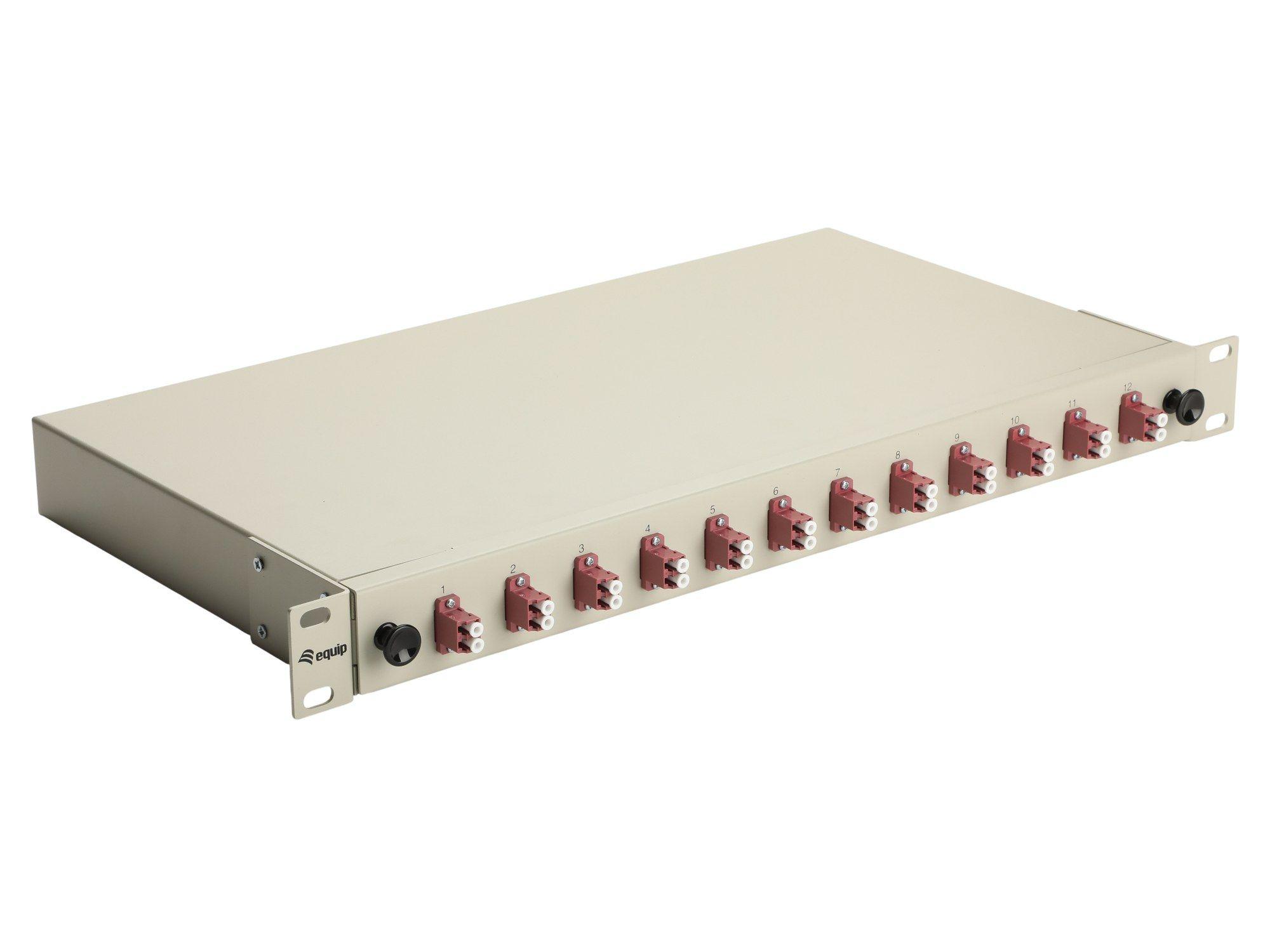 Painel de Fibra Ótica EQUIP 337205 (12 Portas LC Duplex OM4 - Cinzento)