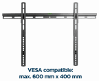 Suporte de Parede TV Fixo GEMBIRD WM-70F-02 (Até 600 x 400 mm - 200 x 200 mm - 37-70 polegadas - Preto)