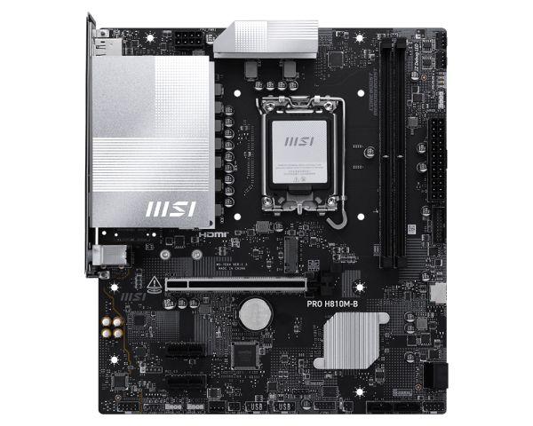 Motherboard MSI PRO H810M-B (LGA 1851 (Socket V1) - Intel Core Ultra - micro ATX - Prateado)