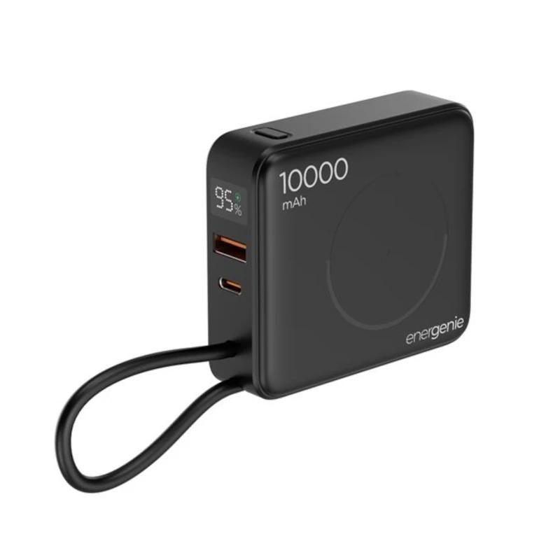 Powerbank Sem Fios GEMBIRD PB10-WPC15-LCD-01 (10000 mAh - 20 W - 15 W - Preto)