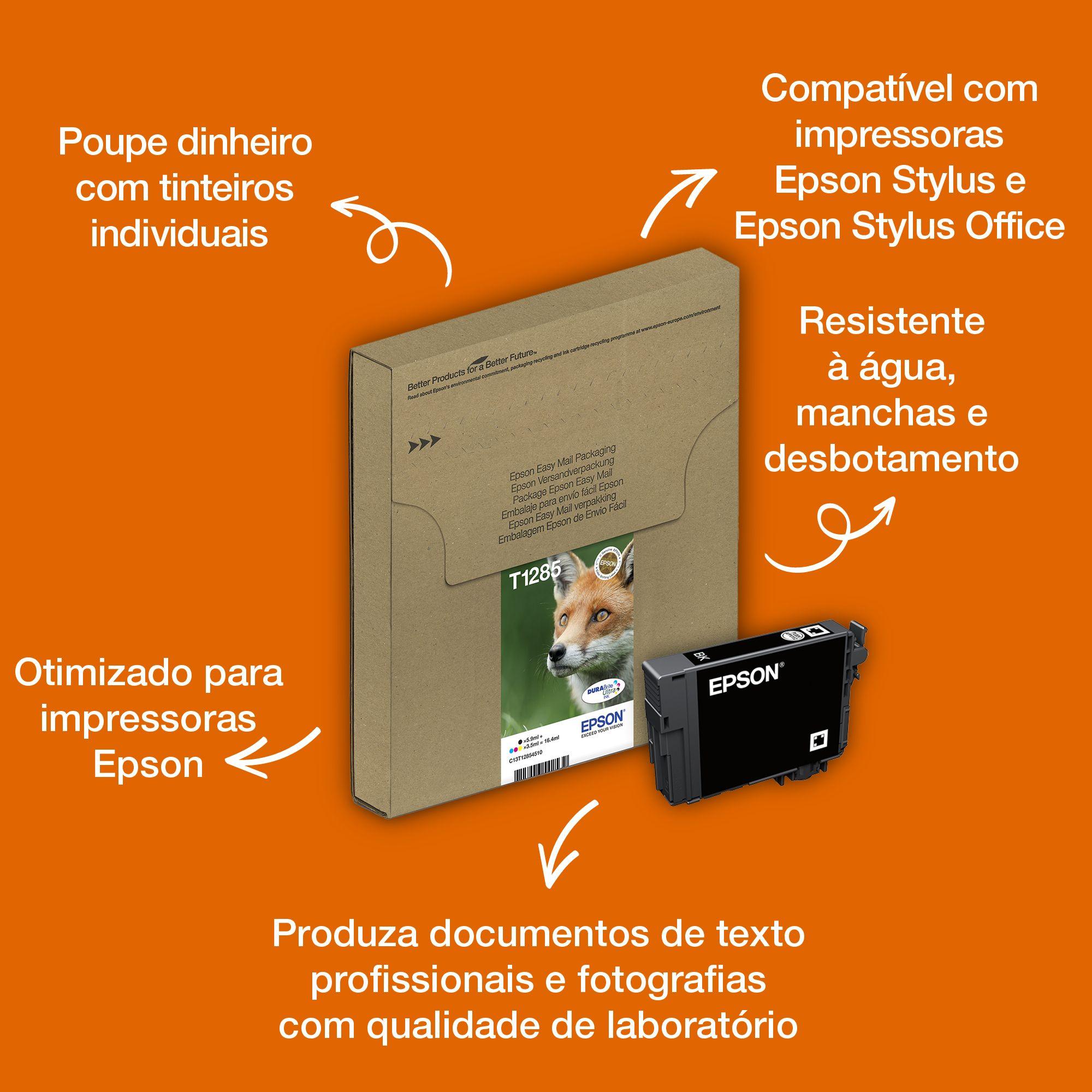 Tinteiros EPSON T1285 EasyMail (Multipack de 4 - Preto, Ciano, Magenta e Amarelo), miniatura 7
