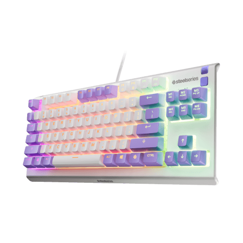 Teclado STEELSERIES Apex 3 TKL Amethyst (US - TKL, sem teclado numérico - RGB personalizável, 8 zonas - Branco)