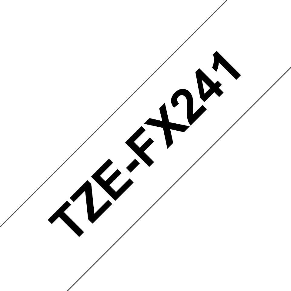 Fita de Impressão para Rotuladora BROTHER TZe-FX241 (Preto sobre Branco)