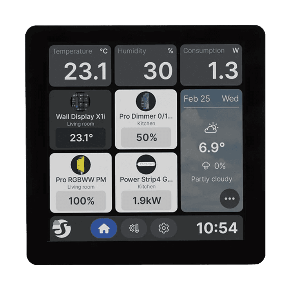 Controlador Inteligente de Parede SHELLY Wall Display X1i (Ecrã tátil de 4" - 720 × 720 píxeis - Wi-Fi 6 - Preto)