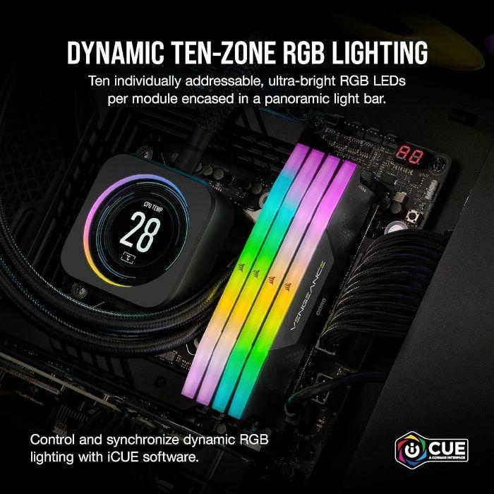 Memória RAM CORSAIR Vengeance RGB CMH32GX5M2E6000C36 (6000 MHz - 32 GB - DIMM), miniatura 5