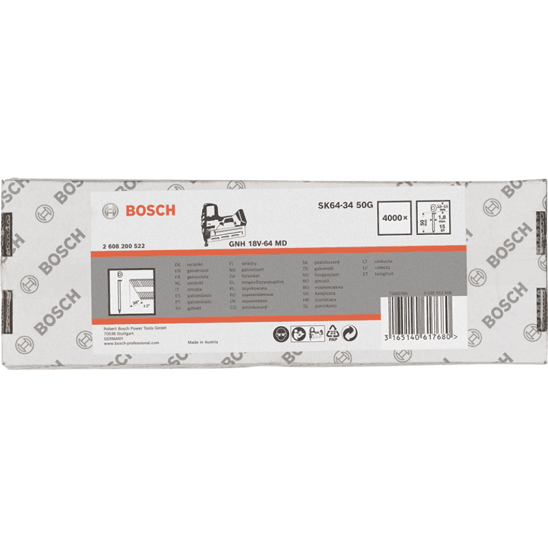Pregos de Cabeça Escareada BOSCH SK64-34 50G (34° - 1,8 mm - 50 mm - 4000 unidades), miniatura 3