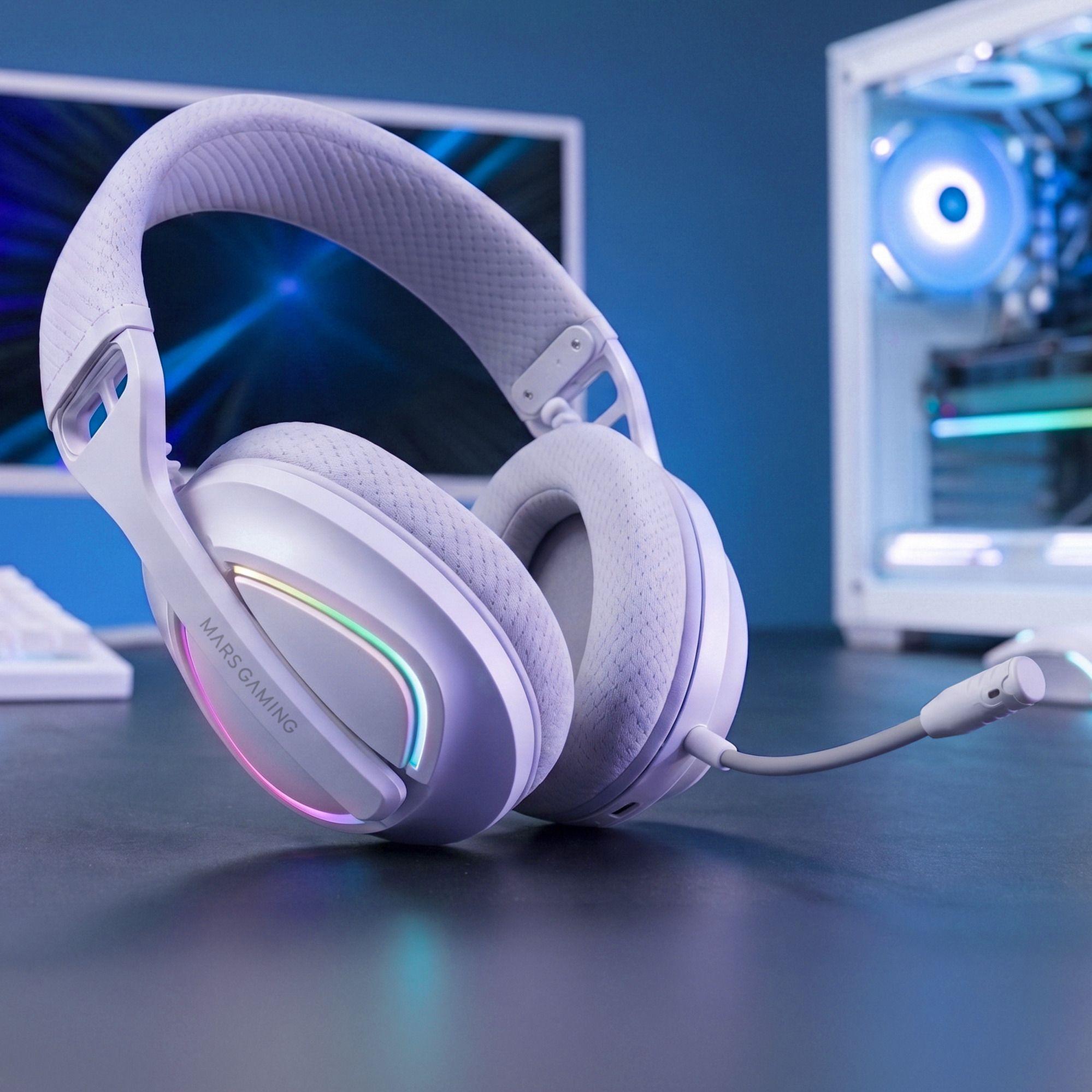 Headset Gaming MARS GAMING MHW-QUASAR (Branco), miniatura 2