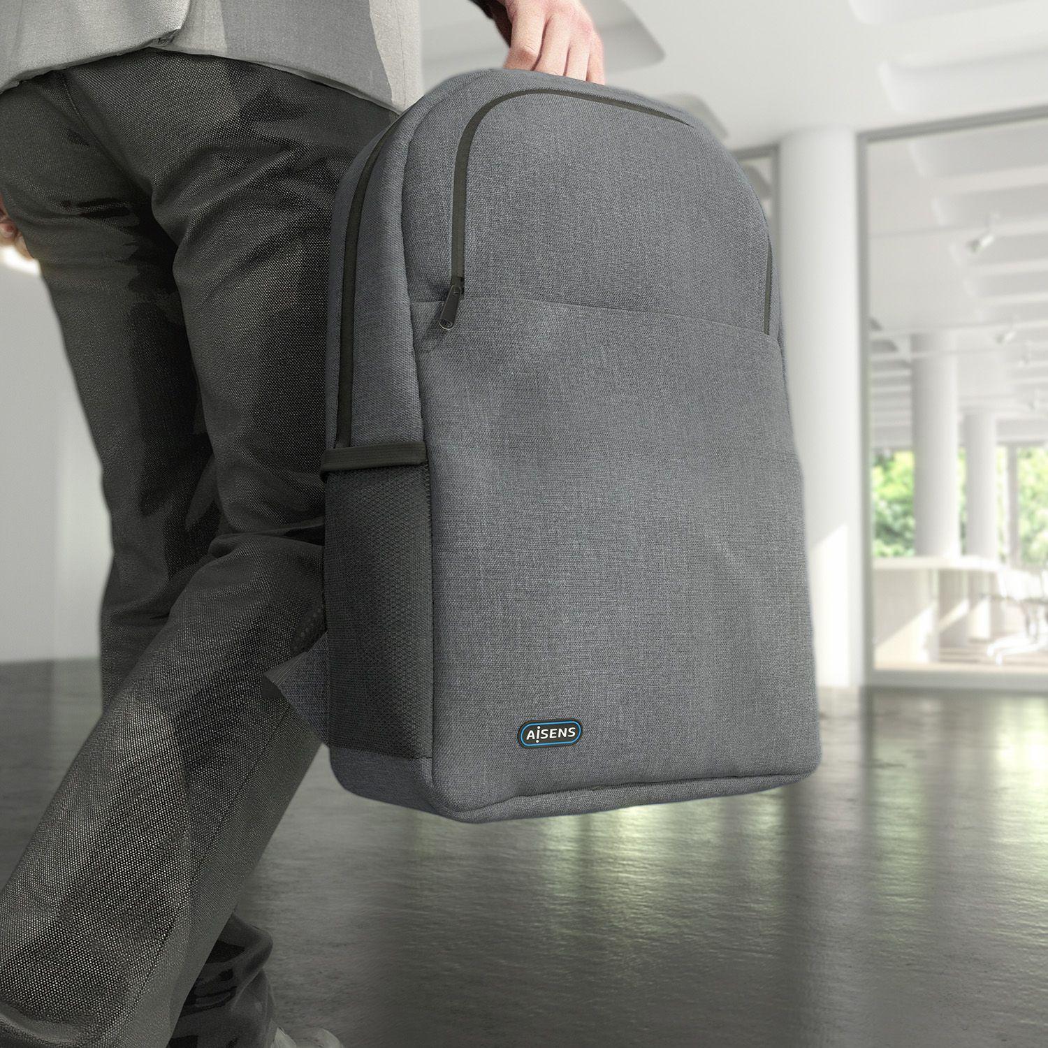 Mochila AISENS ASBG-BP083-GR (15,6" - Poliéster - 39,6 cm - Cinzento) — miniatura 5
