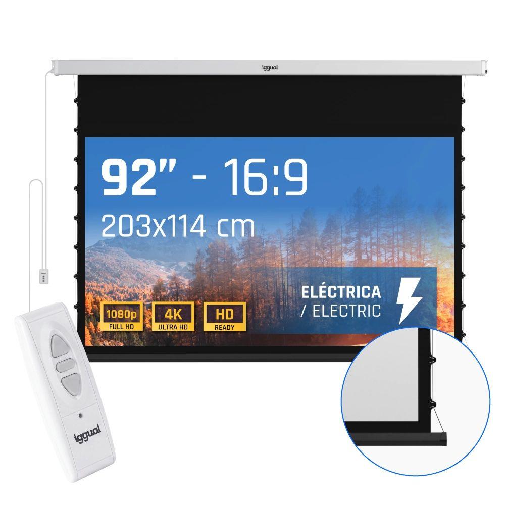 Ecrã de Projeção Elétrico IGGUAL PSIXS203 (92" - Branco)