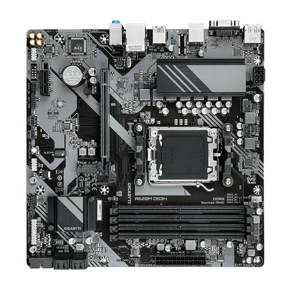 Motherboard GIGABYTE A620M DS3H (AM5 - AMD Ryzen 7000 Series - micro ATX - Castanho), miniatura 4