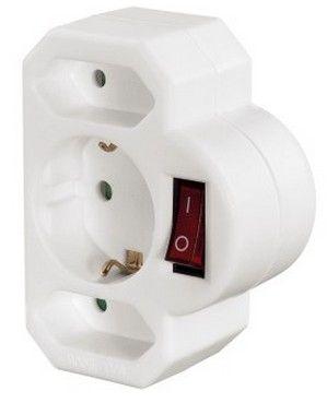 Adaptador de Tomada Múltipla HAMA 00108846 (Branco)