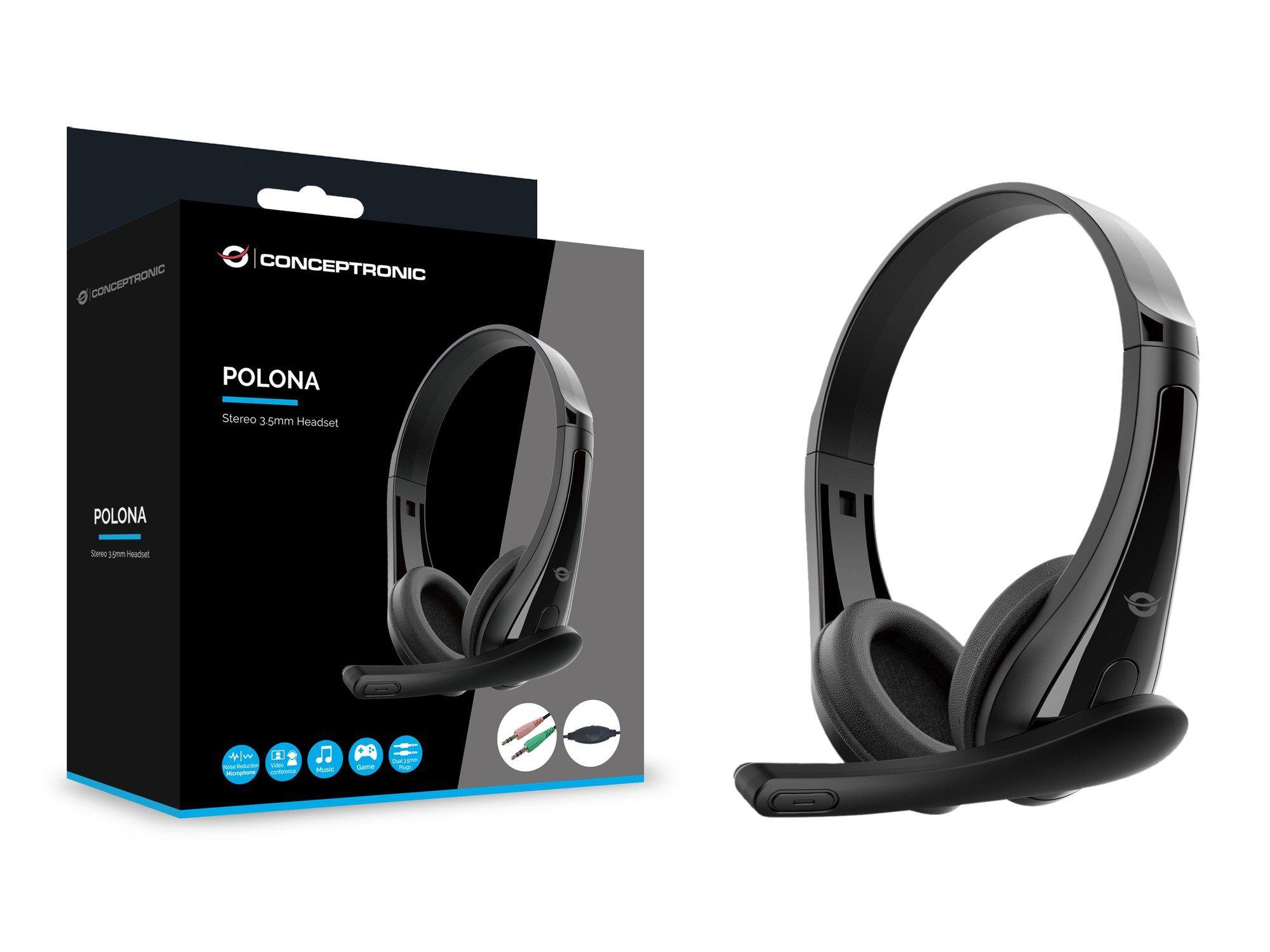 Headset CONCEPTRONIC POLONA06B3T (Binaural - Com fios - Supra-aural - Preto), miniatura 6