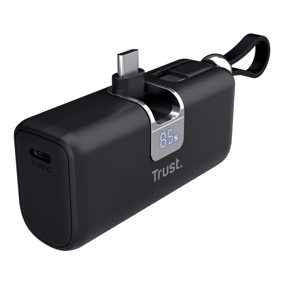 Powerbank TRUST Pacto 26104 (5000 mAh - Até 18 W - USB Type-C - Preto), miniatura 2