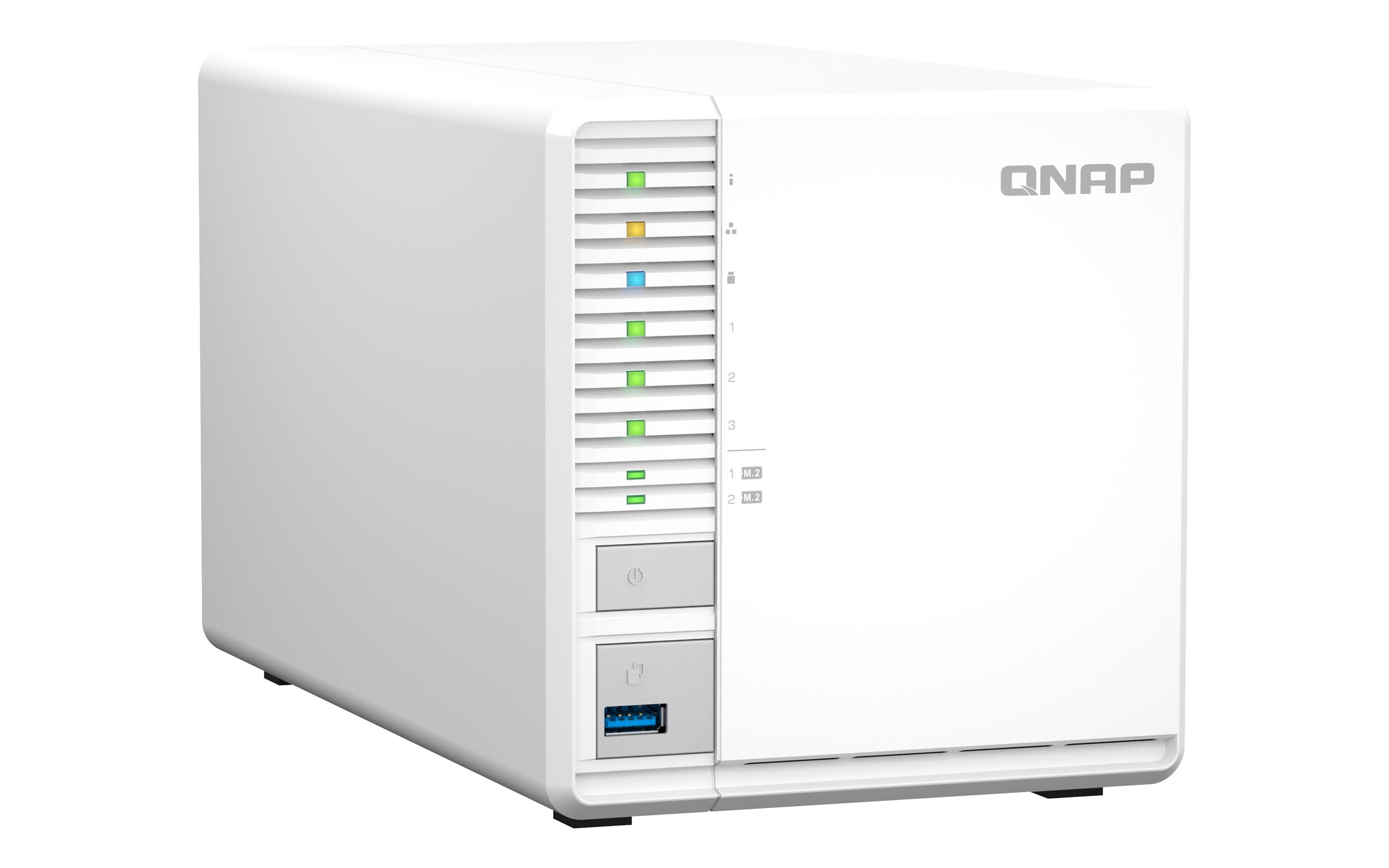 NAS QNAP TS-364-8G (Serial ATA II, Serial ATA III - 8 GB - 3 baias - Branco), miniatura 3