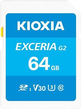 Cartão de Memória KIOXIA Exceria G2 64GB (64GB - Classe 10 - 100 MB/s - Azul)