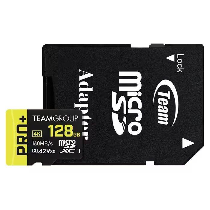 Cartão de Memória TEAM GROUP PRO+ microSDXC (128GB - Até 160 MB/s)