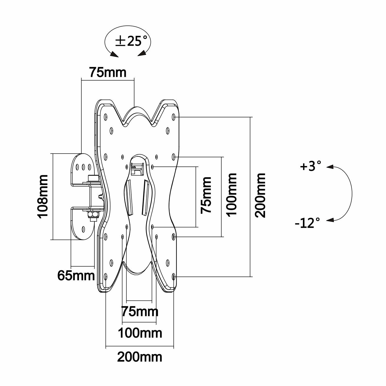 Suporte de Parede TV AISENS WT42TS-005 (23"-42" - 25 kg - Preto), miniatura 5