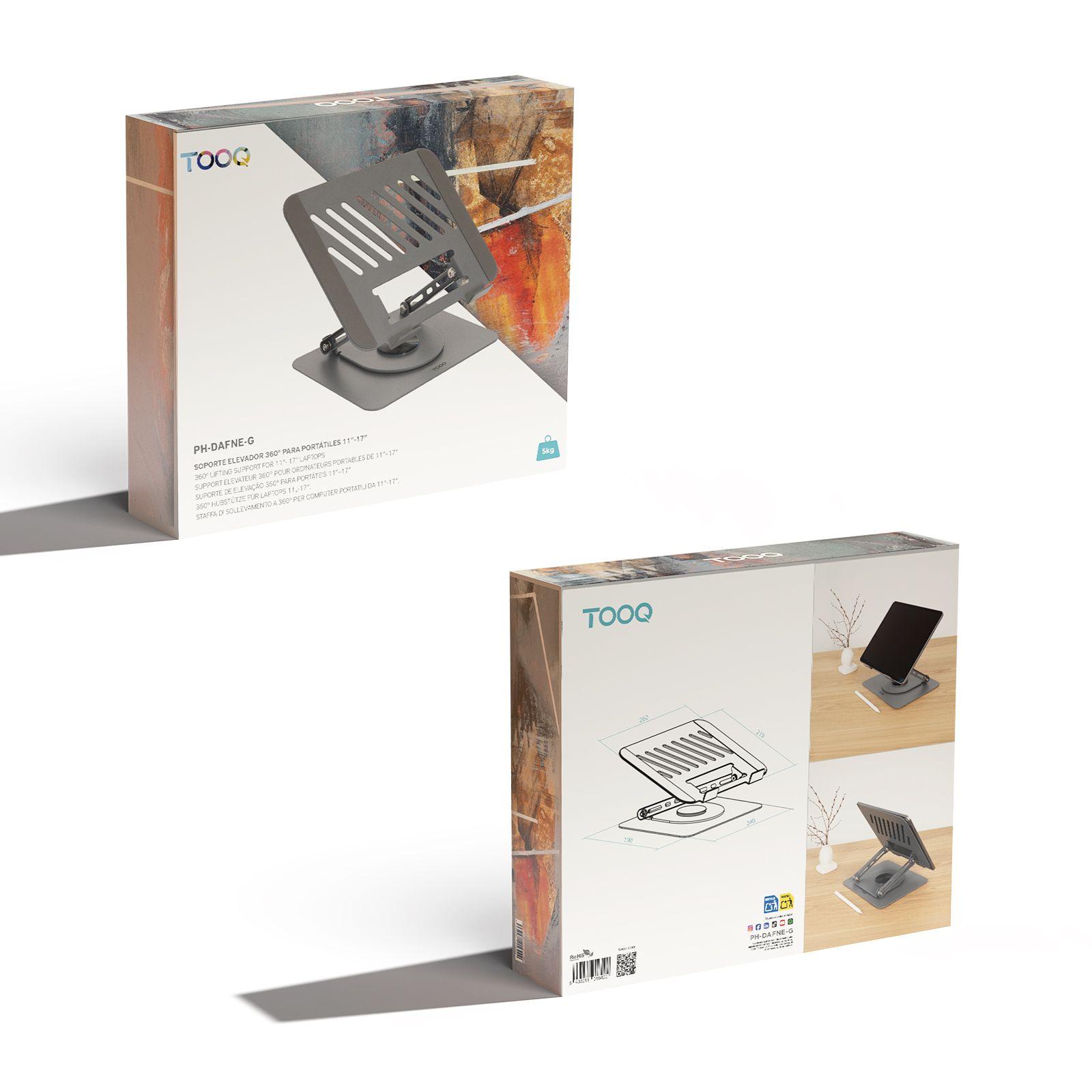 Suporte de Mesa para Portátil TOOQ PH-DAFNE-G (11-17" - Cinzento), miniatura 11