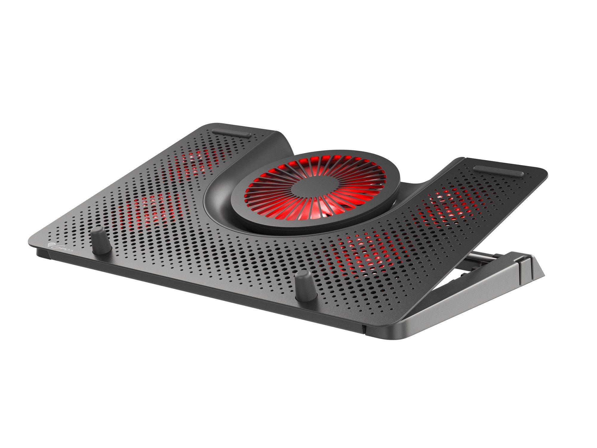 Base de Refrigeração para Portátil GENESIS Oxid 550 (17,3″ - 2800 RPM - Preto/Vermelho)