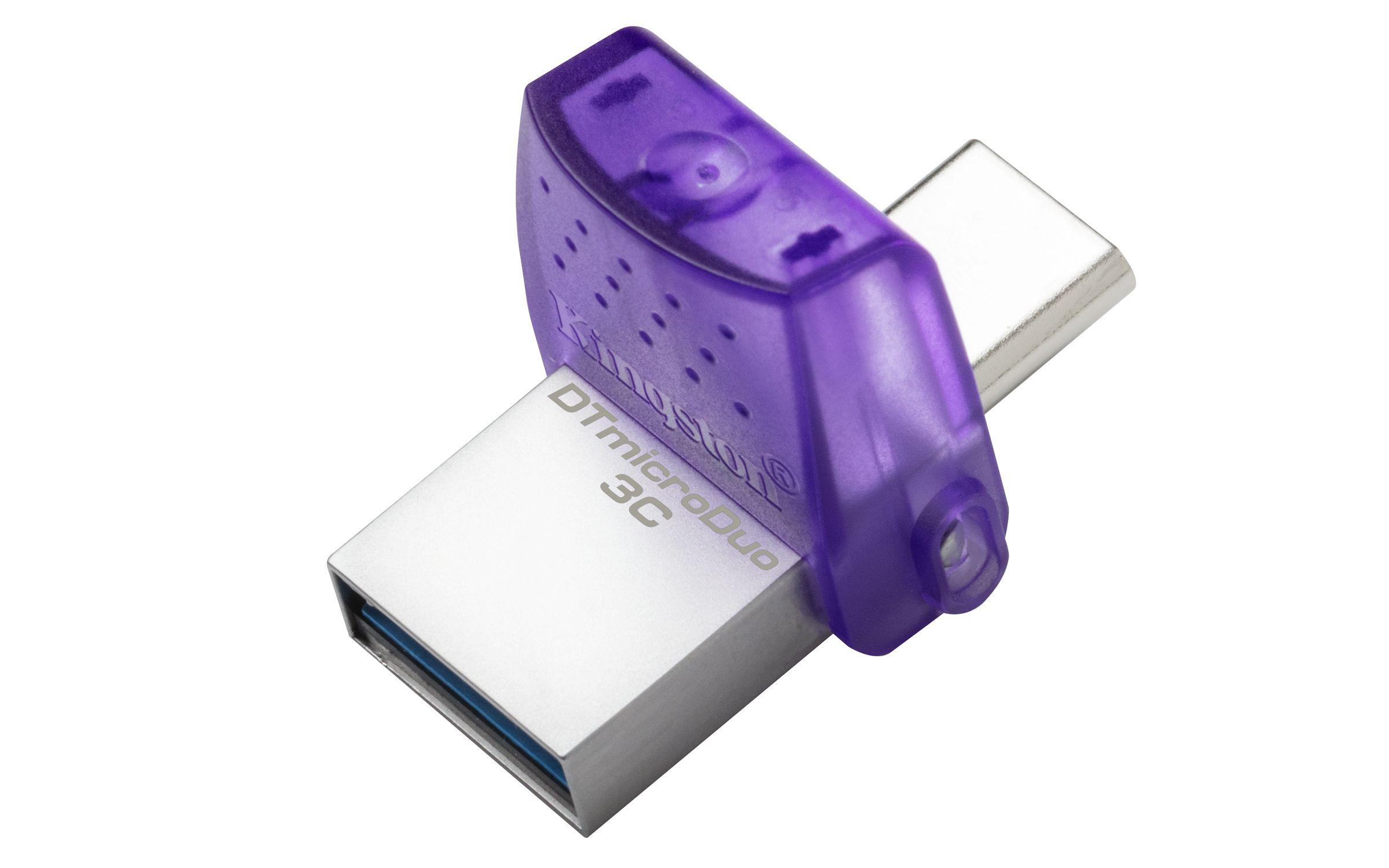 Pen USB KINGSTON DataTraveler microDuo 3C (64 GB - Outro - USB Type-A / USB Type-C - Roxo e Aço Inoxidável) — miniatura 2