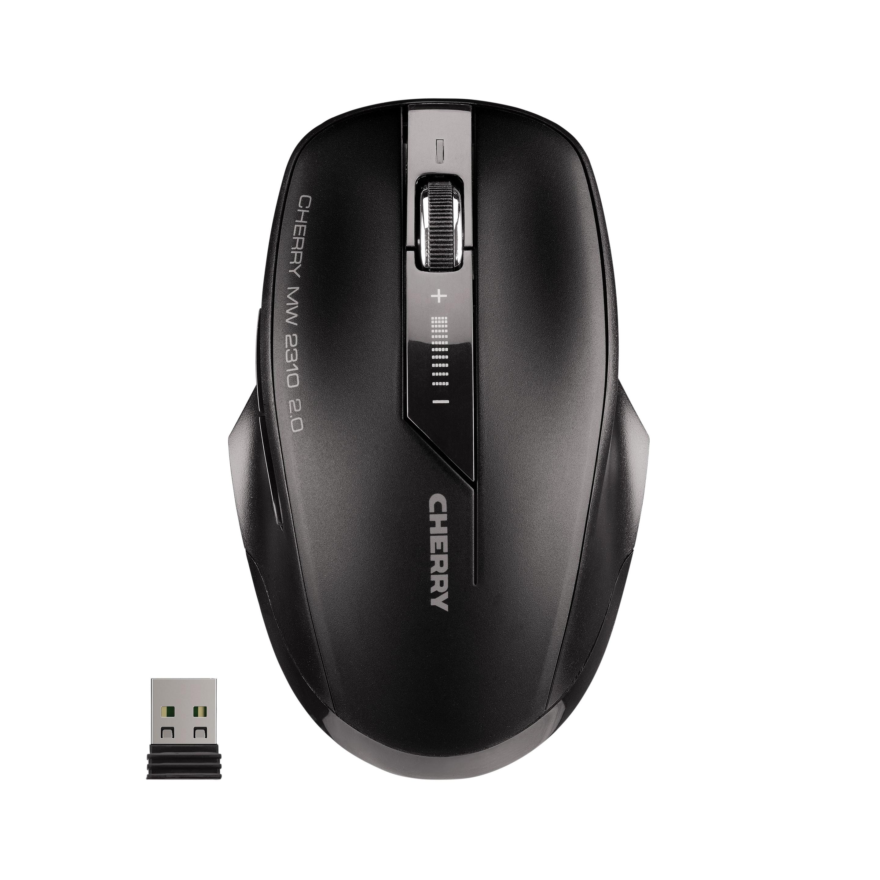 Rato CHERRY MW 2310 2.0 (Ambidestro - 2400 DPI - Ótico - Preto)