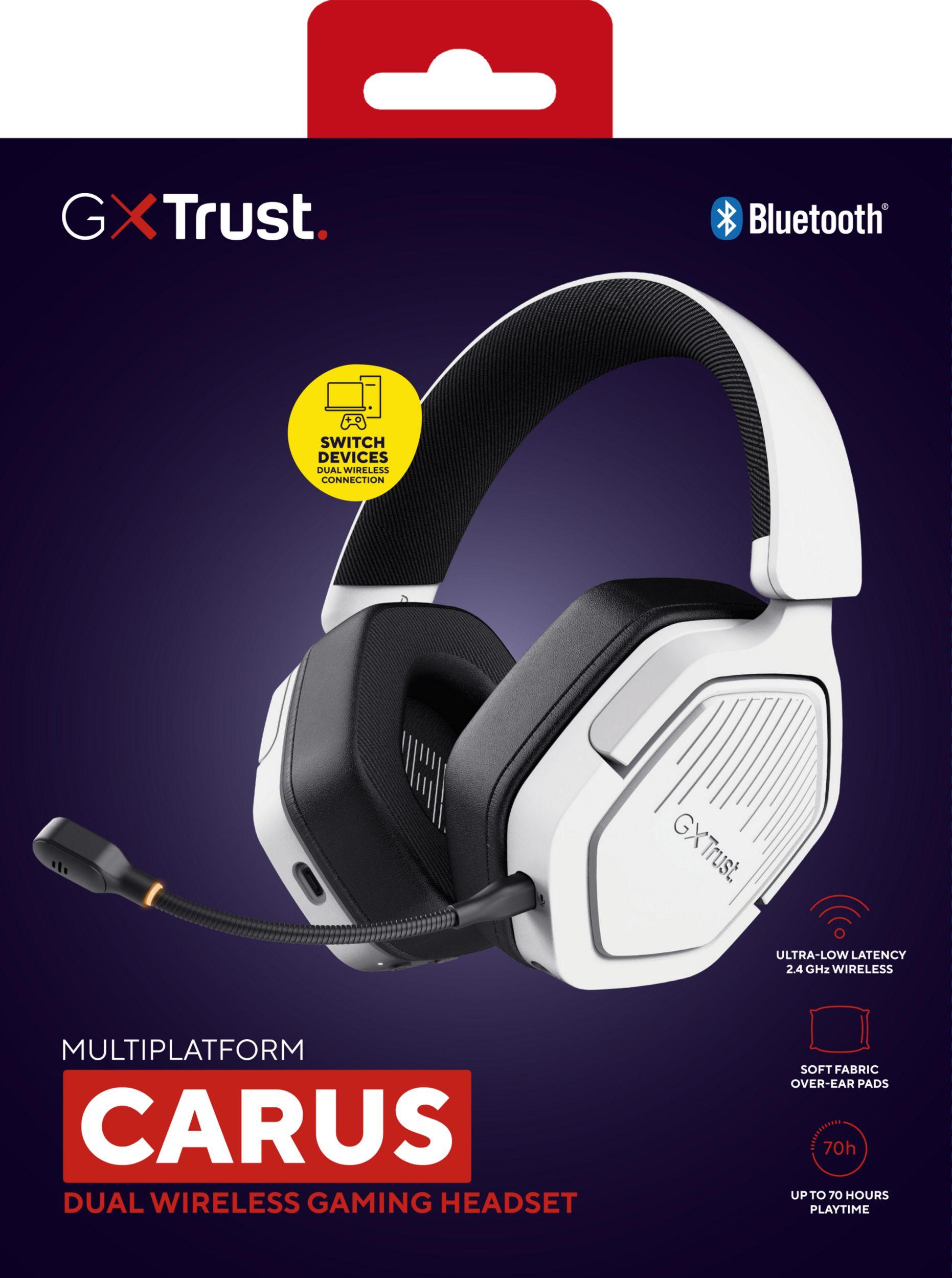 Headset Gaming TRUST GXT493W Carus (Binaural - Com fios e sem fios - Circum-aural - Branco), miniatura 8