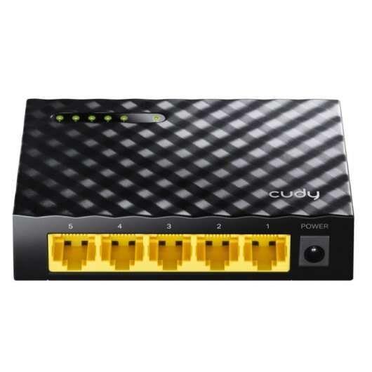 Switch de Rede CUDY GS105D (10, 100, 1000 Mbit/s - 0,375 MB - 10 Gbit/s - Preto)