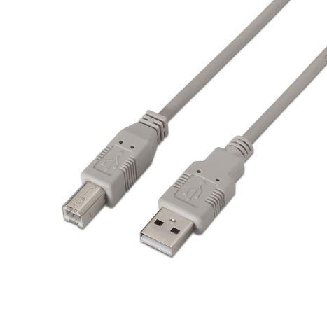 Cabo USB para Impressora AISENS A101-0004 (4,5 m - USB B - USB A - Bege), miniatura 3