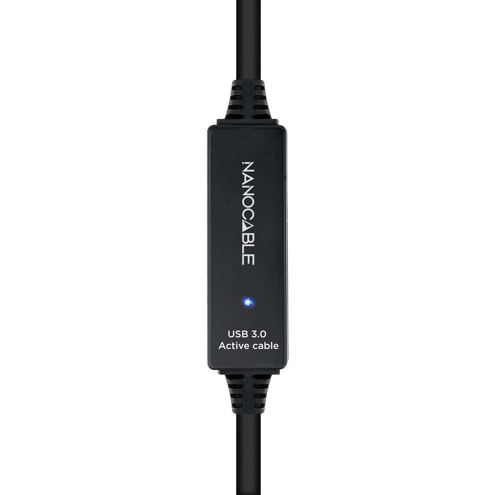 Cabo de Extensão USB NANOCABLE 10.01.0312 (10 m - USB A - USB 2.0 - Preto) — miniatura 4